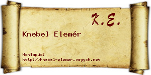 Knebel Elemér névjegykártya
